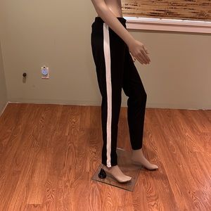 Bedo Black Legging With White Tuxedo Stripes On Sides Size M